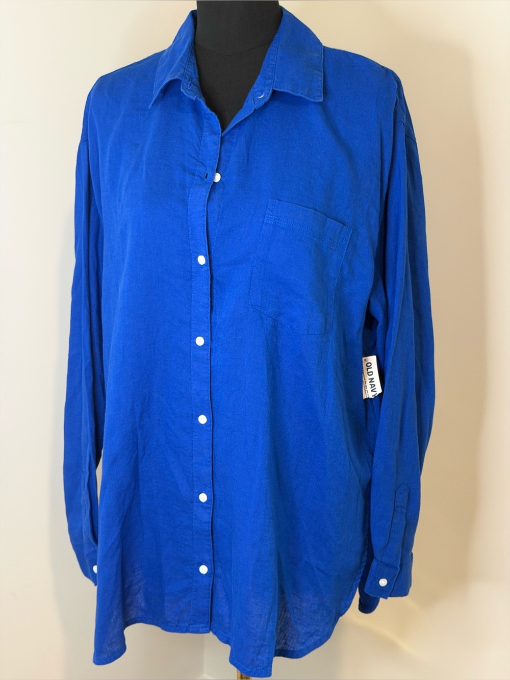 Old Navy Women’s Bright Royal Blue Button-Down Shirt